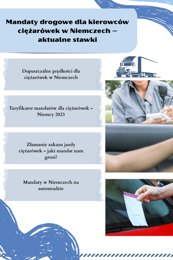 Mandaty drogowe dla kierowców ciężarówek w Niemczech – aktualne stawki