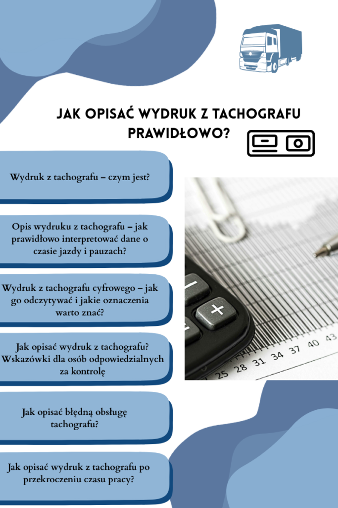 Jak opisać wydruk z tachografu