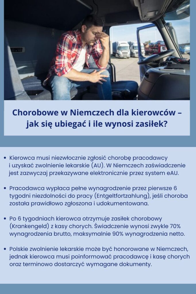 Chorobowe w Niemczech dla kierowców – jak się ubiegać i ile wynosi zasiłek_