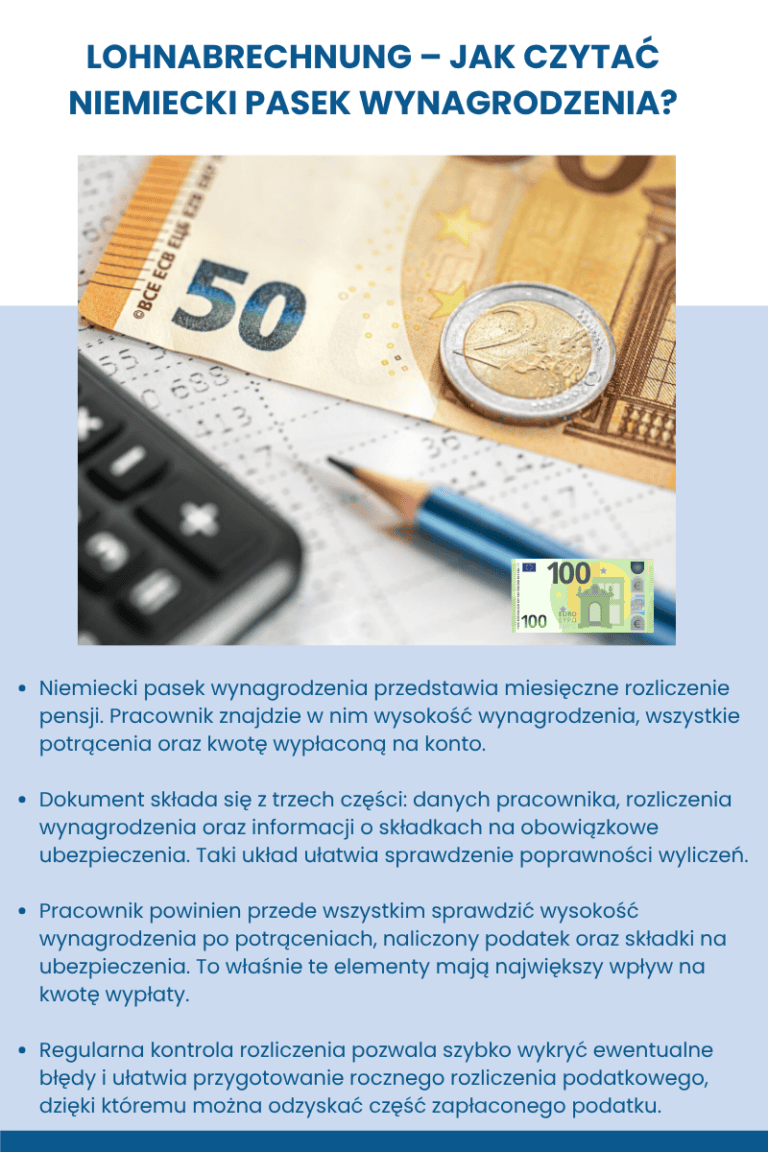 Lohnabrechnung – jak czytać niemiecki pasek wynagrodzenia?